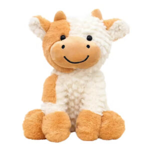Cute Fluffy Cow Stuffed Animal Toy Sleeping