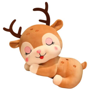 New Design Sika Deer Plush Pillow with Embroidery Stuffed